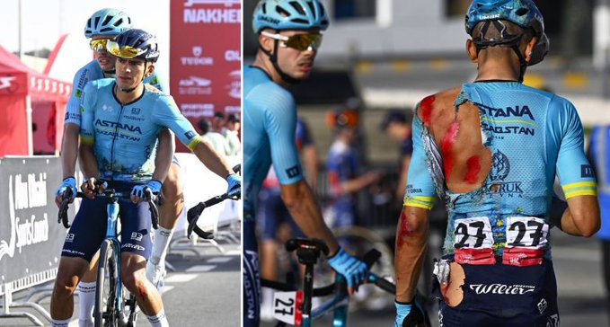 Ciclismo: Compañerismo en medio de un accidente en el UAE Tour